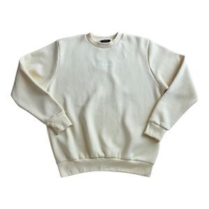 Sonneti London Cream Crewneck Logo Front Sweatshirt Sweater L